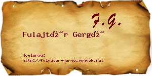 Fulajtár Gergő névjegykártya
